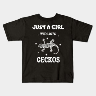 Just a girl who loves geckos, Cute Gecko lover Kids T-Shirt